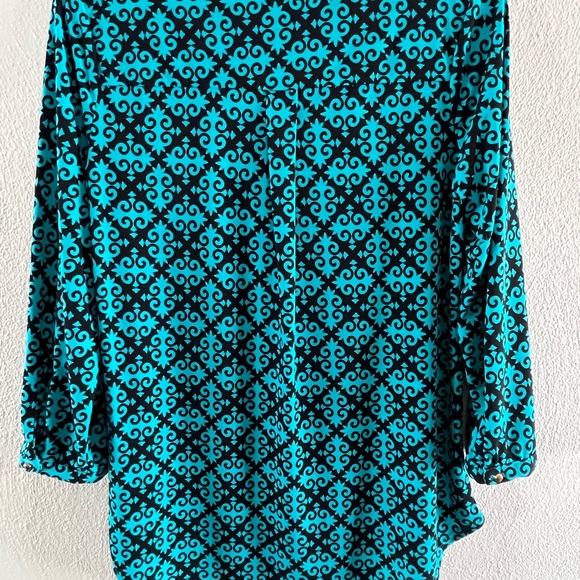 Dana Buchman top, Size Small, Green/Black - Picture 3 of 3